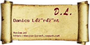 Danics Lóránt névjegykártya