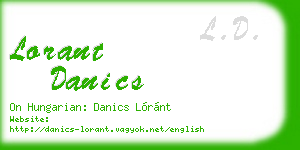 lorant danics business card