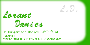 lorant danics business card